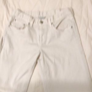 Creme color denim shorts